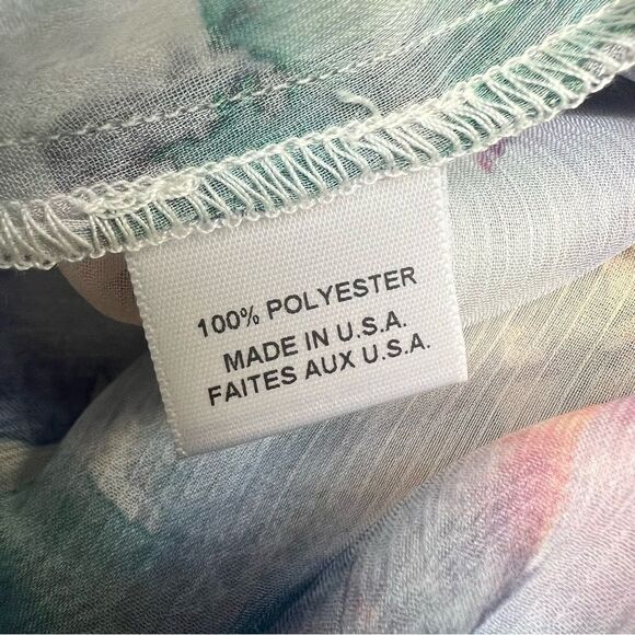 MISA Victorine Floral High-Low Maxi Chiffon Dress in Abstract Watercolor XS NEW - Picture 11 of 11